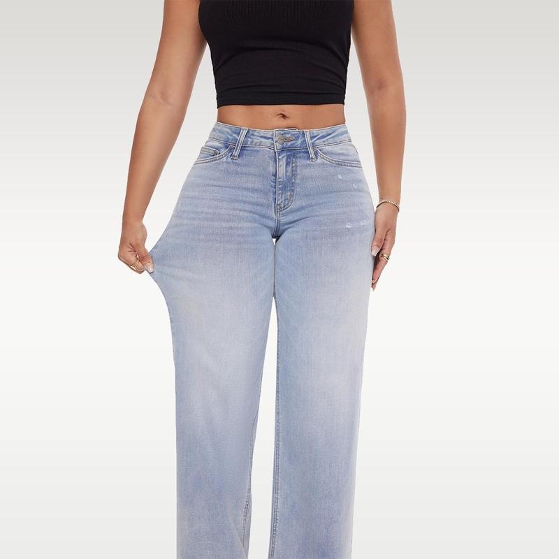 Trevalisse Mid-Rise Wide-Leg Jeans